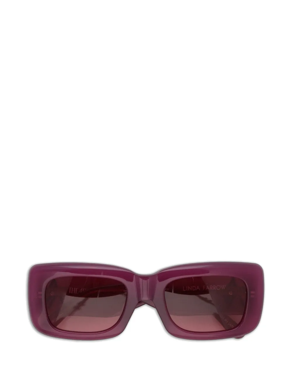 The Attico x Linda Farrow Marfa rectangle-frame sunglasses - Rosso