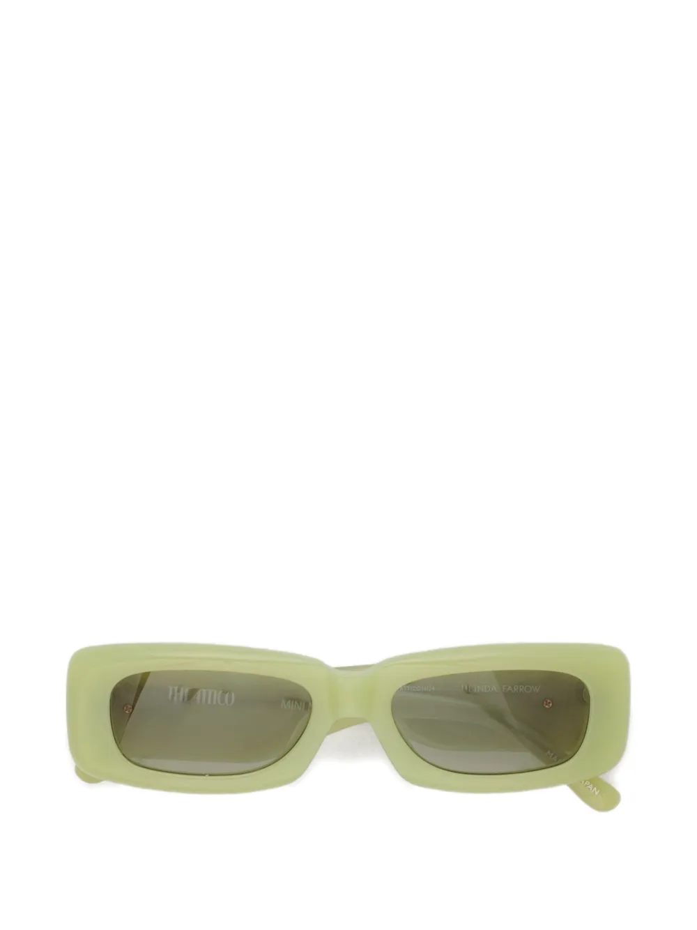 The Attico x Linda Farrow Mini Marfa rectangle-frame sunglasses - Grün
