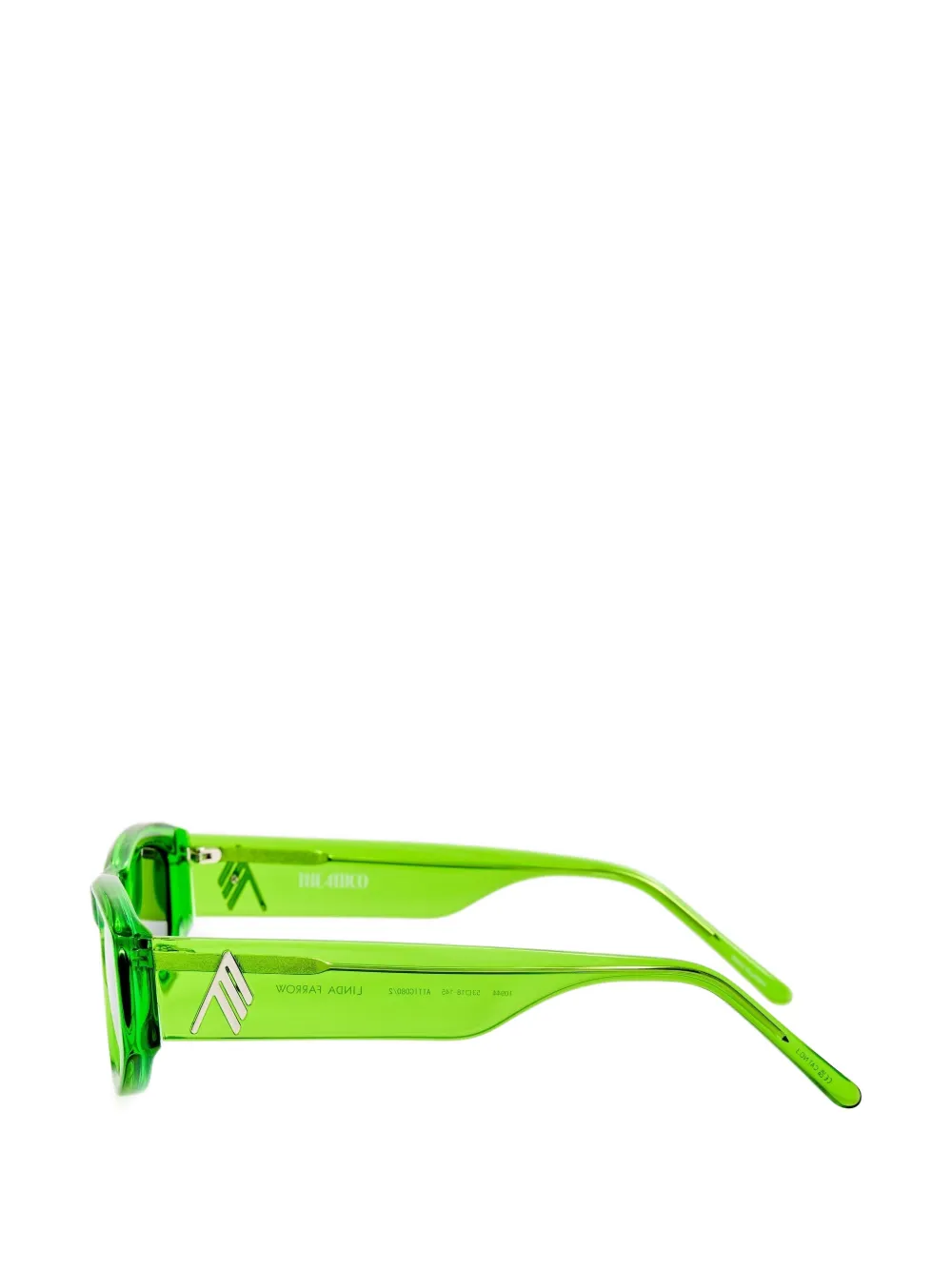 The Attico x Linda Farrow Maya zonnebril met geometrisch montuur Groen