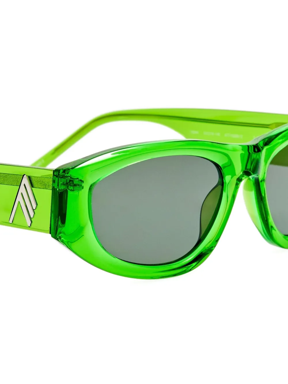 The Attico x Linda Farrow Maya zonnebril met geometrisch montuur Groen