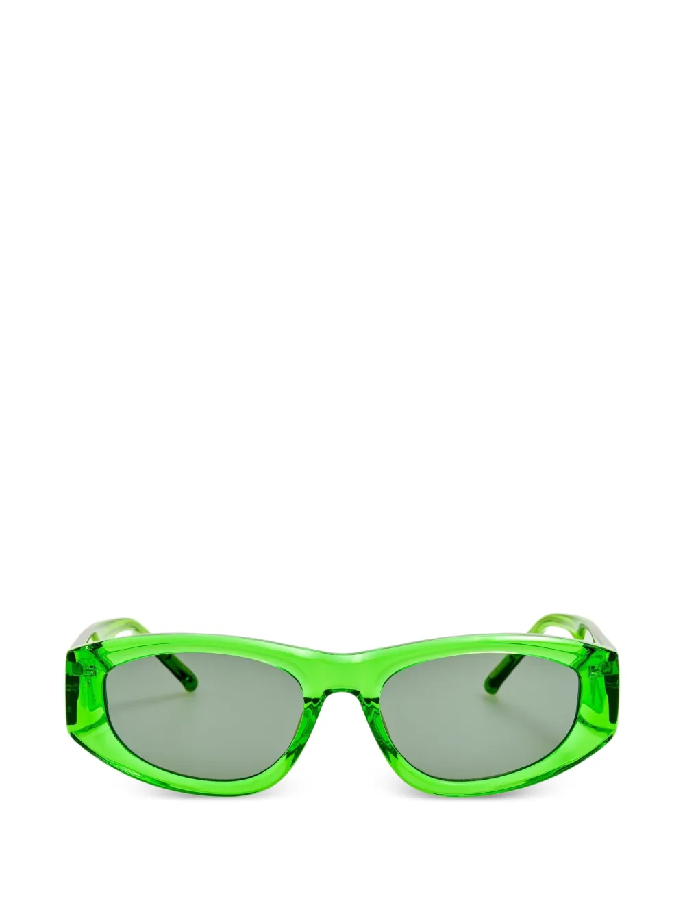 The Attico x Linda Farrow Maya geometric-frame sunglasses - Verde