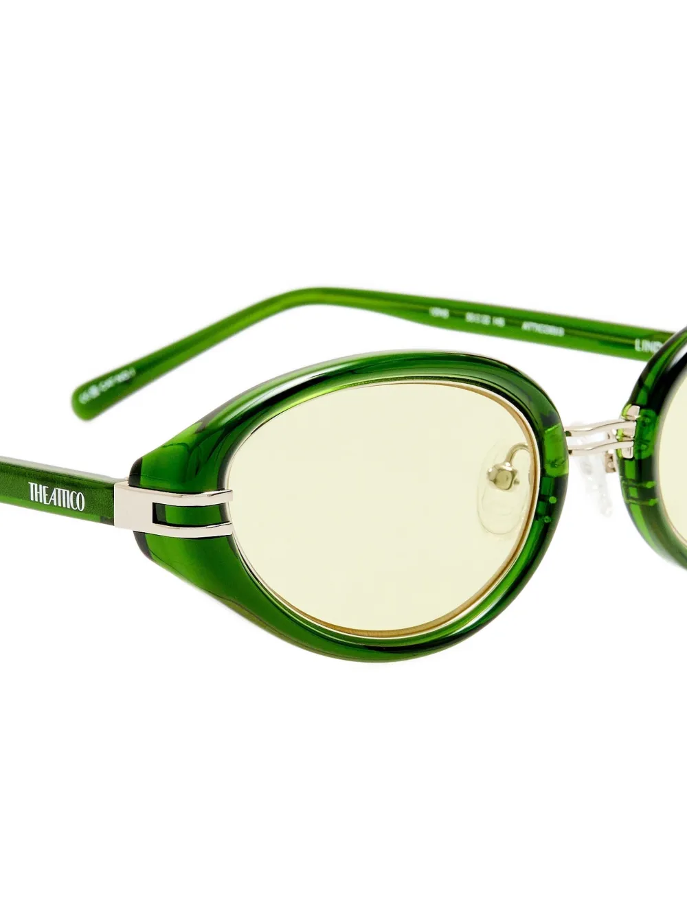 The Attico x Linda Farrow Ambra zonnebril met ovalen montuur Groen