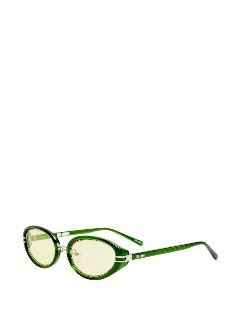 The Attico x Linda Farrow Ambra zonnebril met ovalen montuur Groen