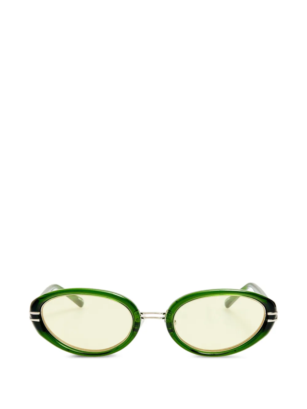 The Attico x Linda Farrow Ambra oval-frame sunglasses - Verde