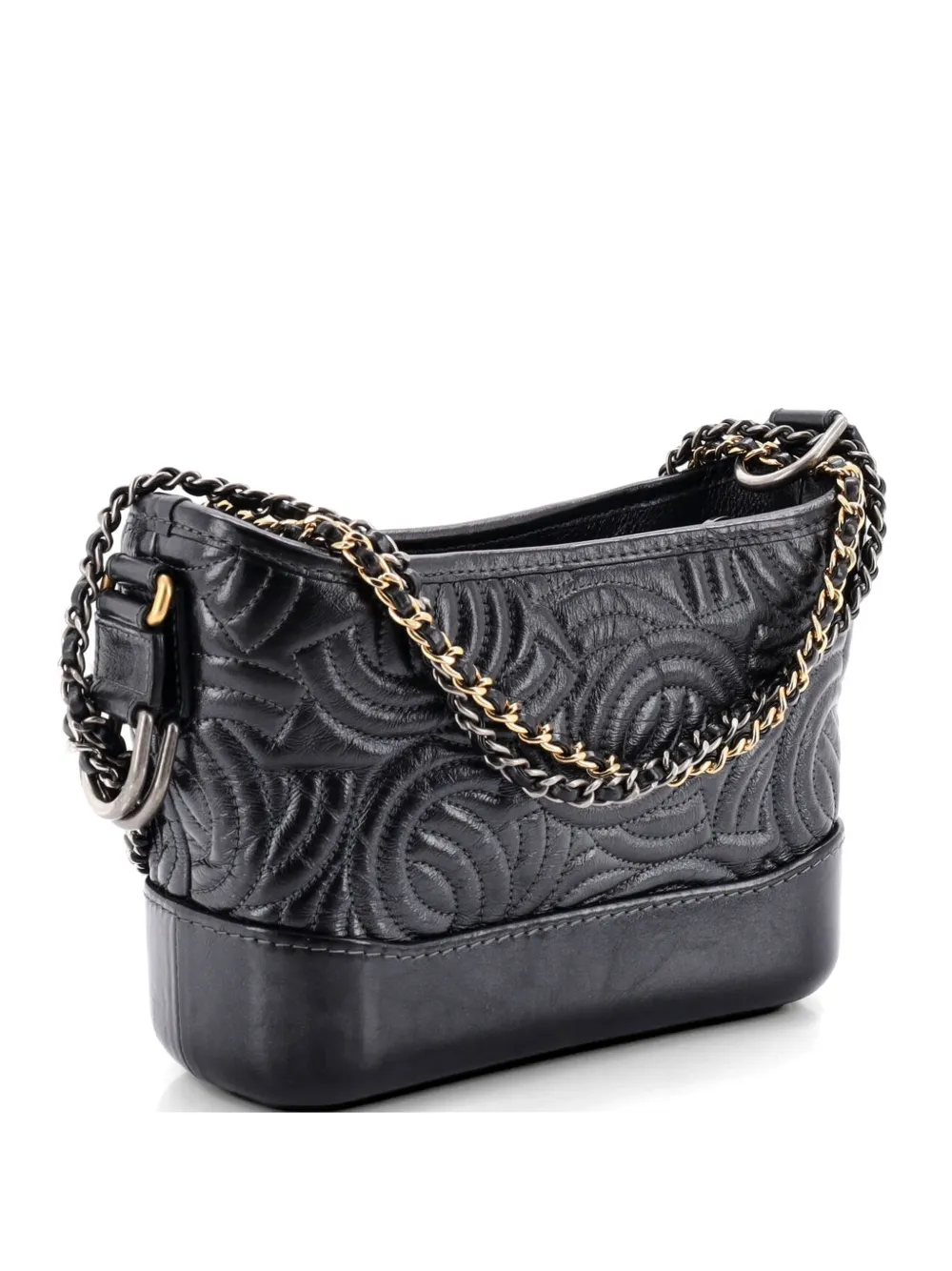 CHANEL Pre-Owned Gabrielle CC Stitched Calfskin Small hobo bag - Black