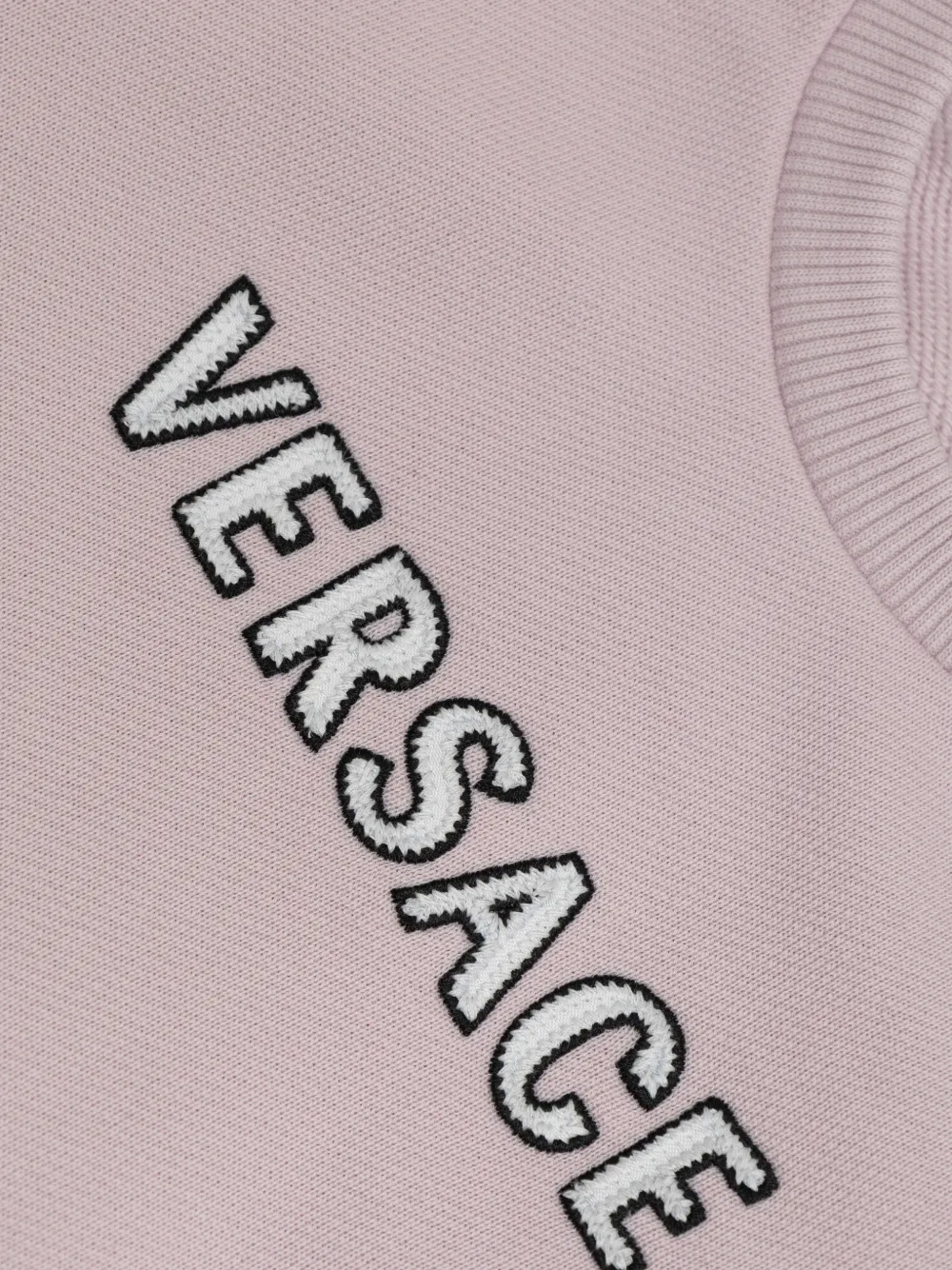 Versace Kids Sweater met geborduurd logo Paars