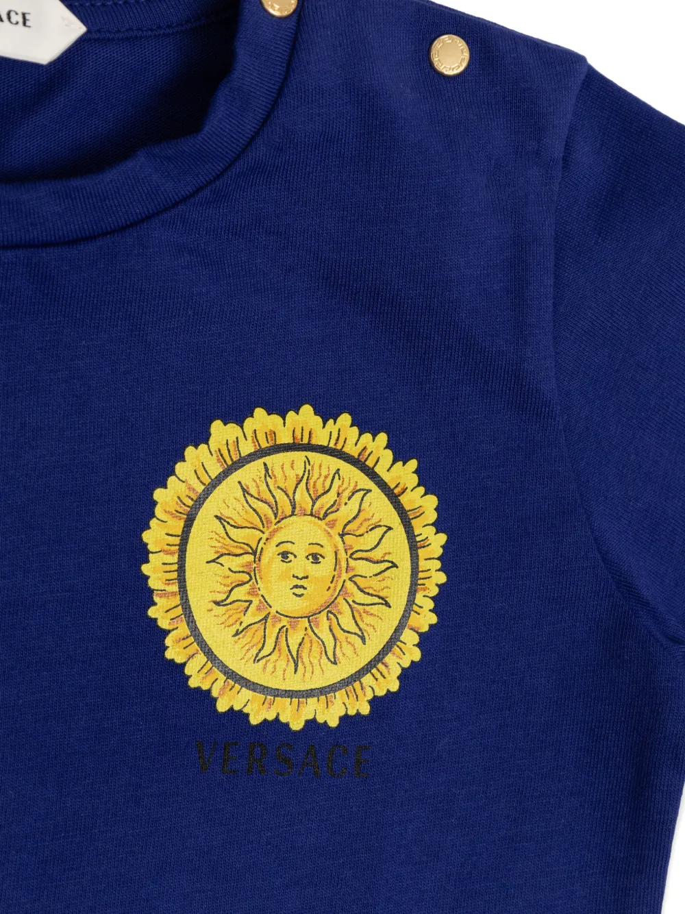  Versace Kids Camiseta Estampada De Algodón - Azul 