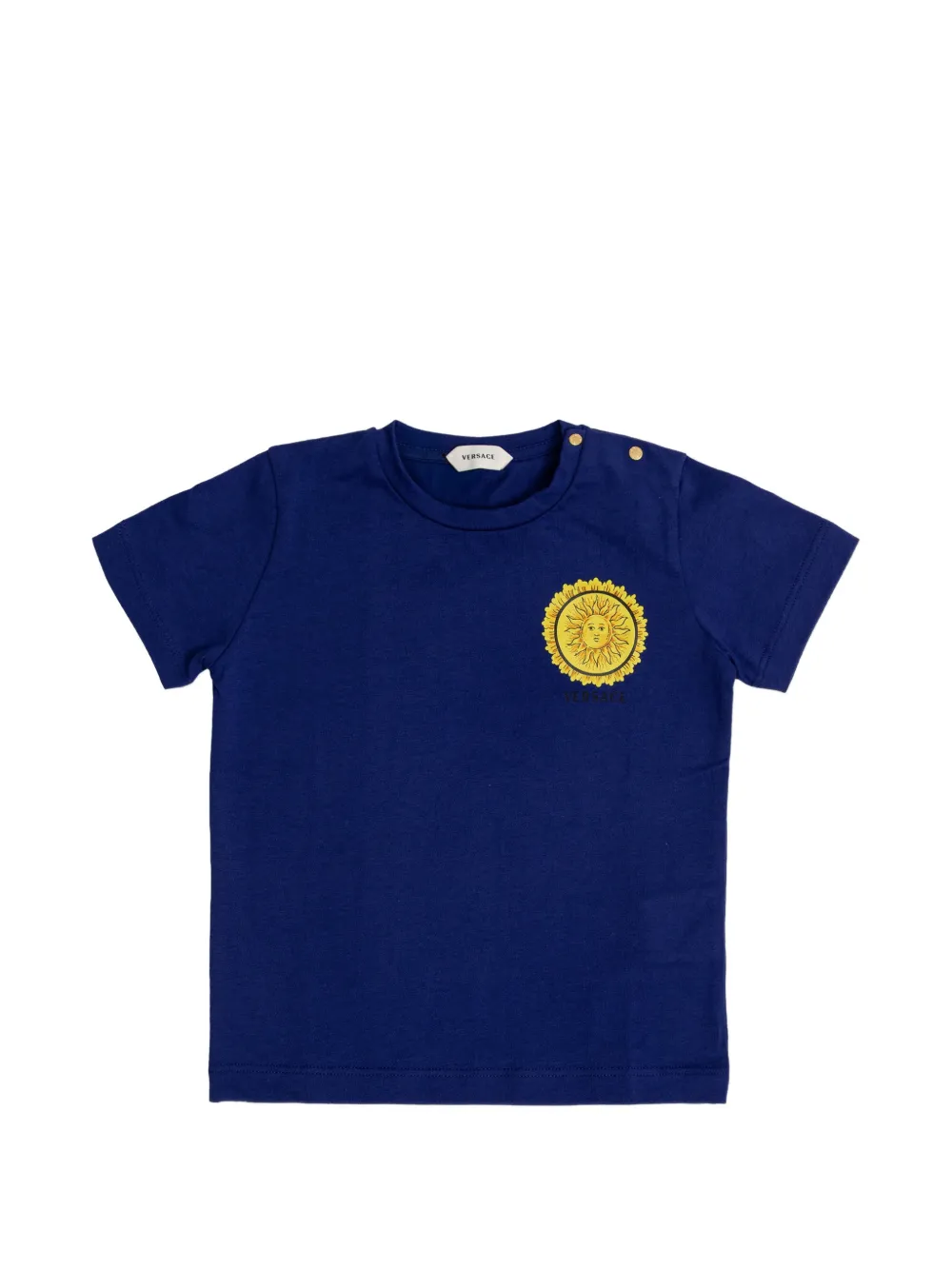 Versace Kids printed cotton T-shirt - Blu