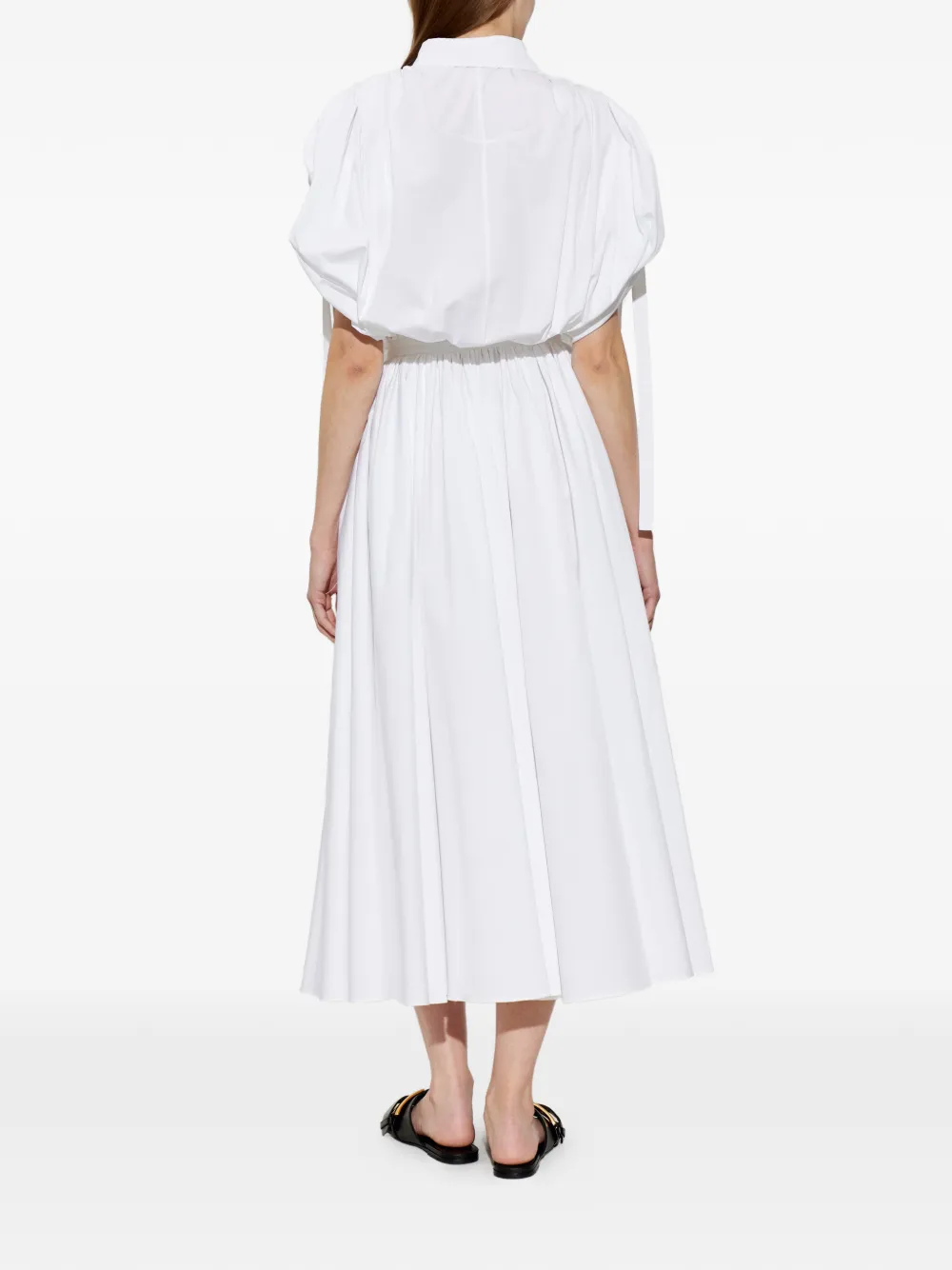 Givenchy Popeline maxi-jurk met ruches Wit