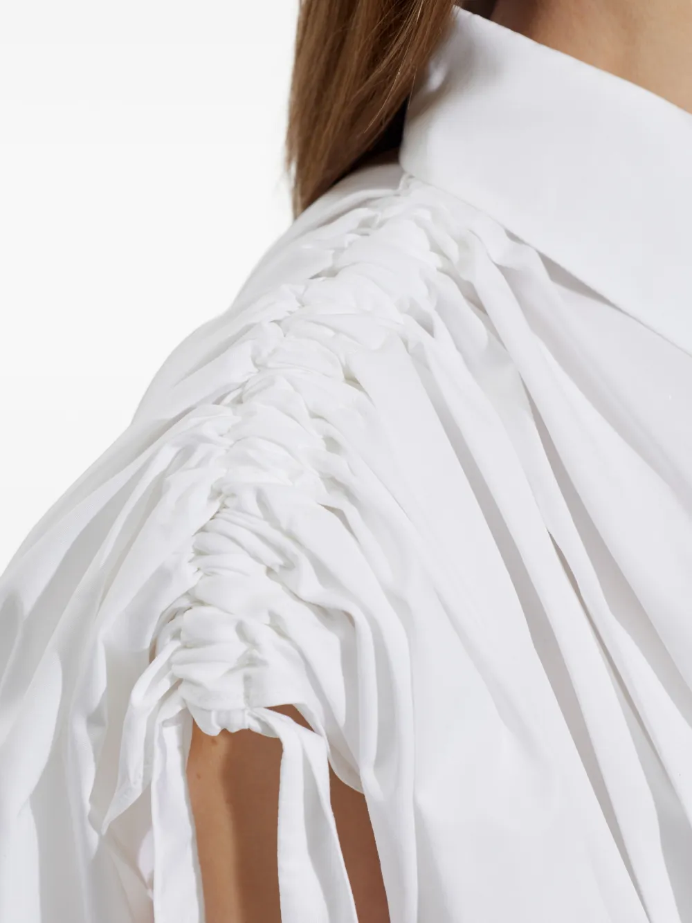 Givenchy Popeline maxi-jurk met ruches Wit