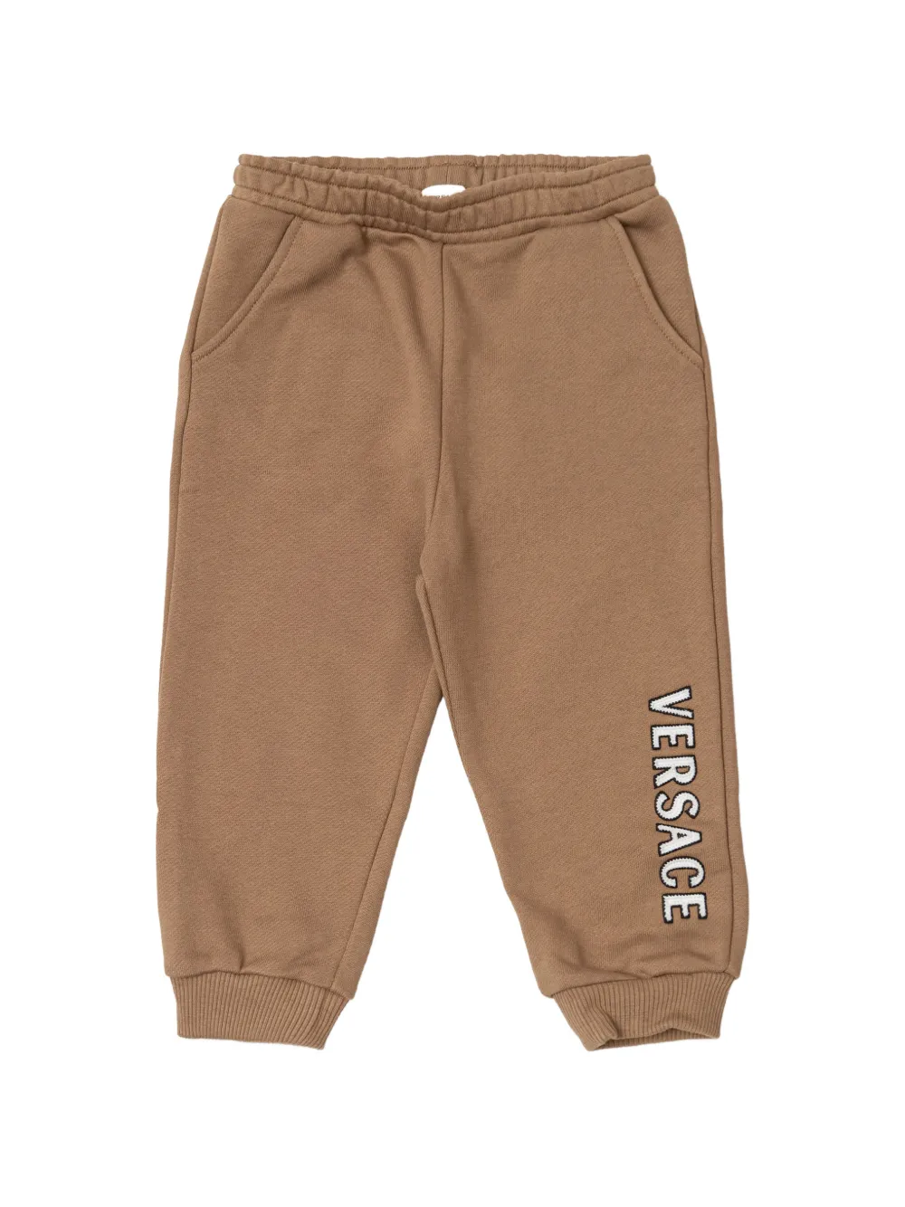 Versace Kids logo-embroidered track pants - Marrone