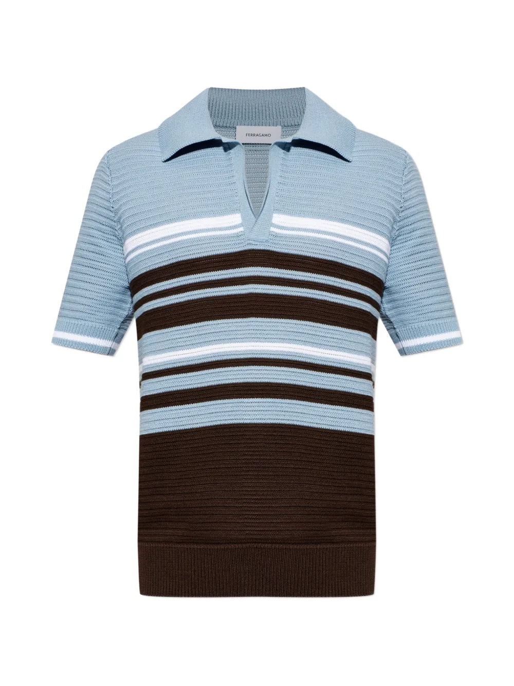 Ferragamo striped knit T-shirt - Blu