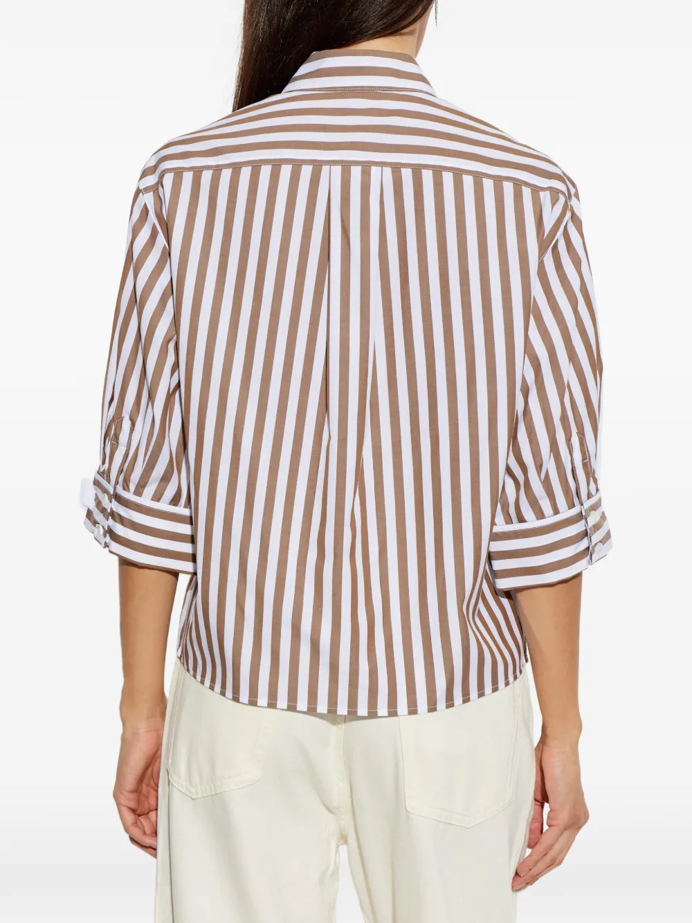 rag & bone Gestreept katoenen blouse Bruin