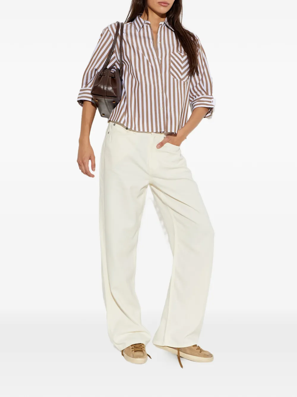  Rag & Bone Camisa A Rayas De Algodón - Marrón 