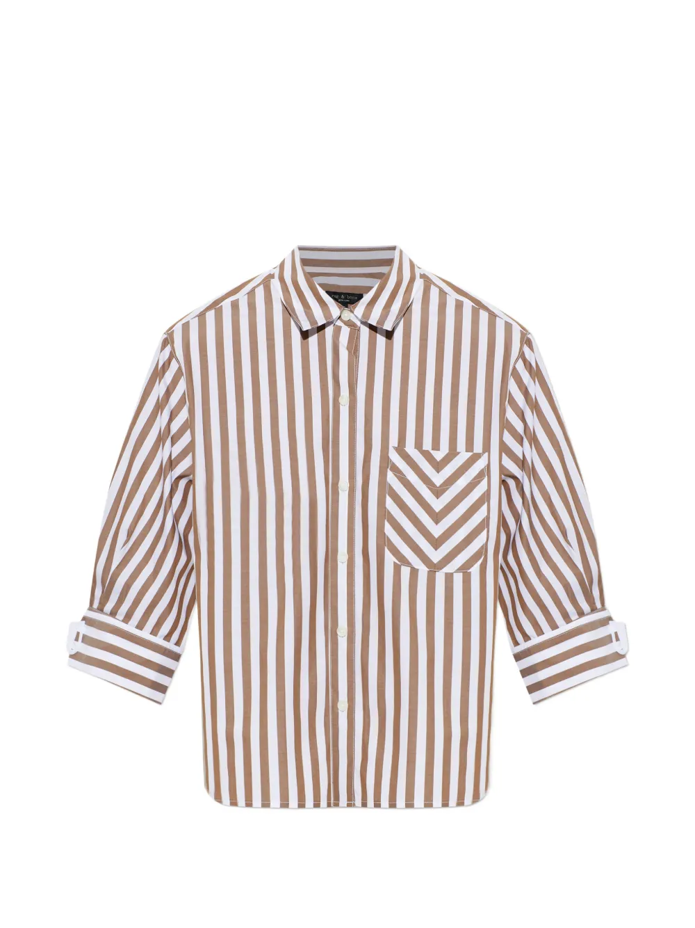 rag & bone Lucia striped cotton shirt - Braun