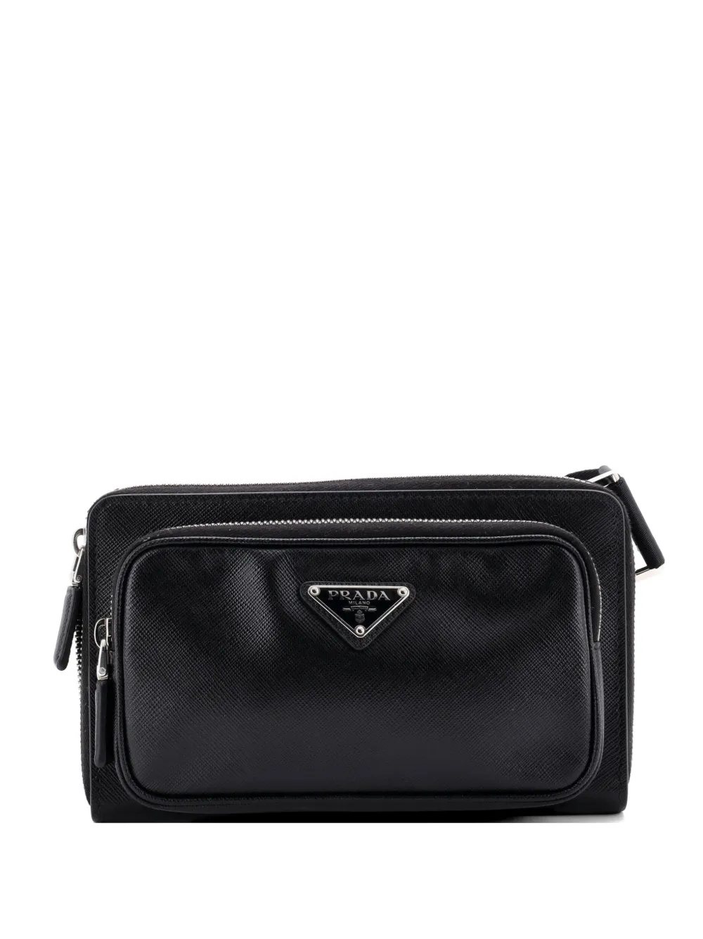Prada Pre-Owned Zip Around Front Pocket Saffiano Leather belt bag - Nero