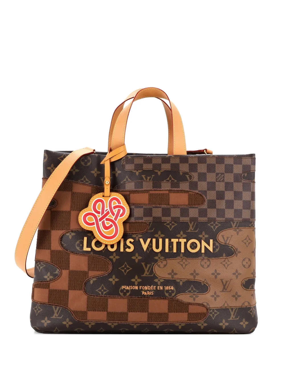 Louis Vuitton Pre-Owned Shopper Patchwork Reverse Monogram Canvas and Damier MM tote bag - Marrone