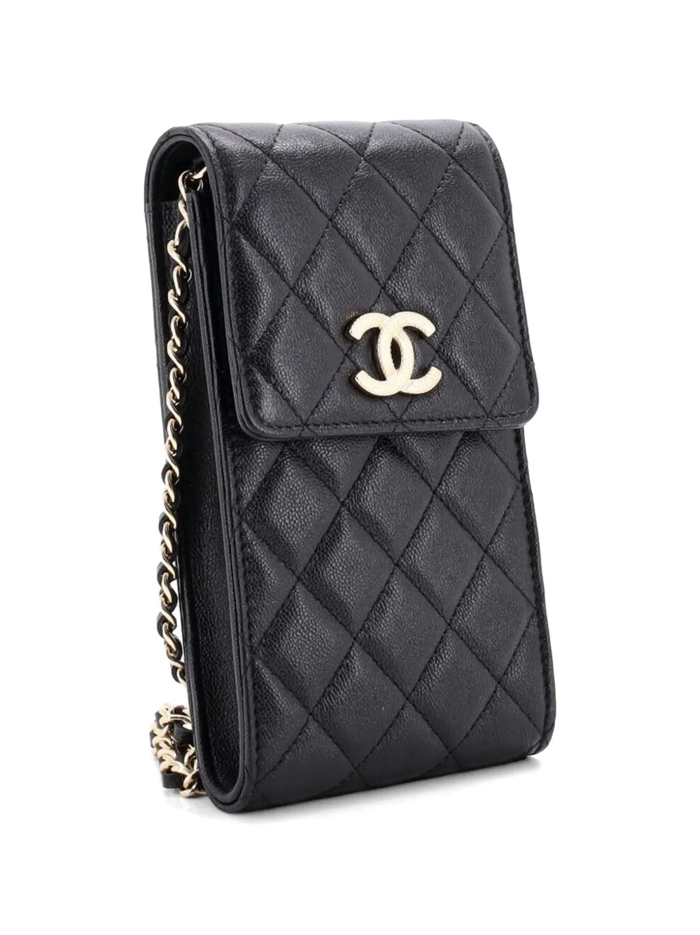  Chanel Pre-owned étui Pour Smartphone à Rabat à Ornements En Cristal Avec étui Pour Airpods Pro - Noir 