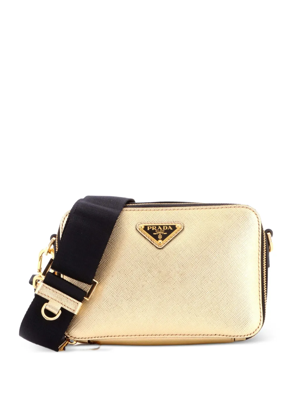 Prada Pre-Owned Brique Camera Saffiano Leather Mini crossbody bag - Gold