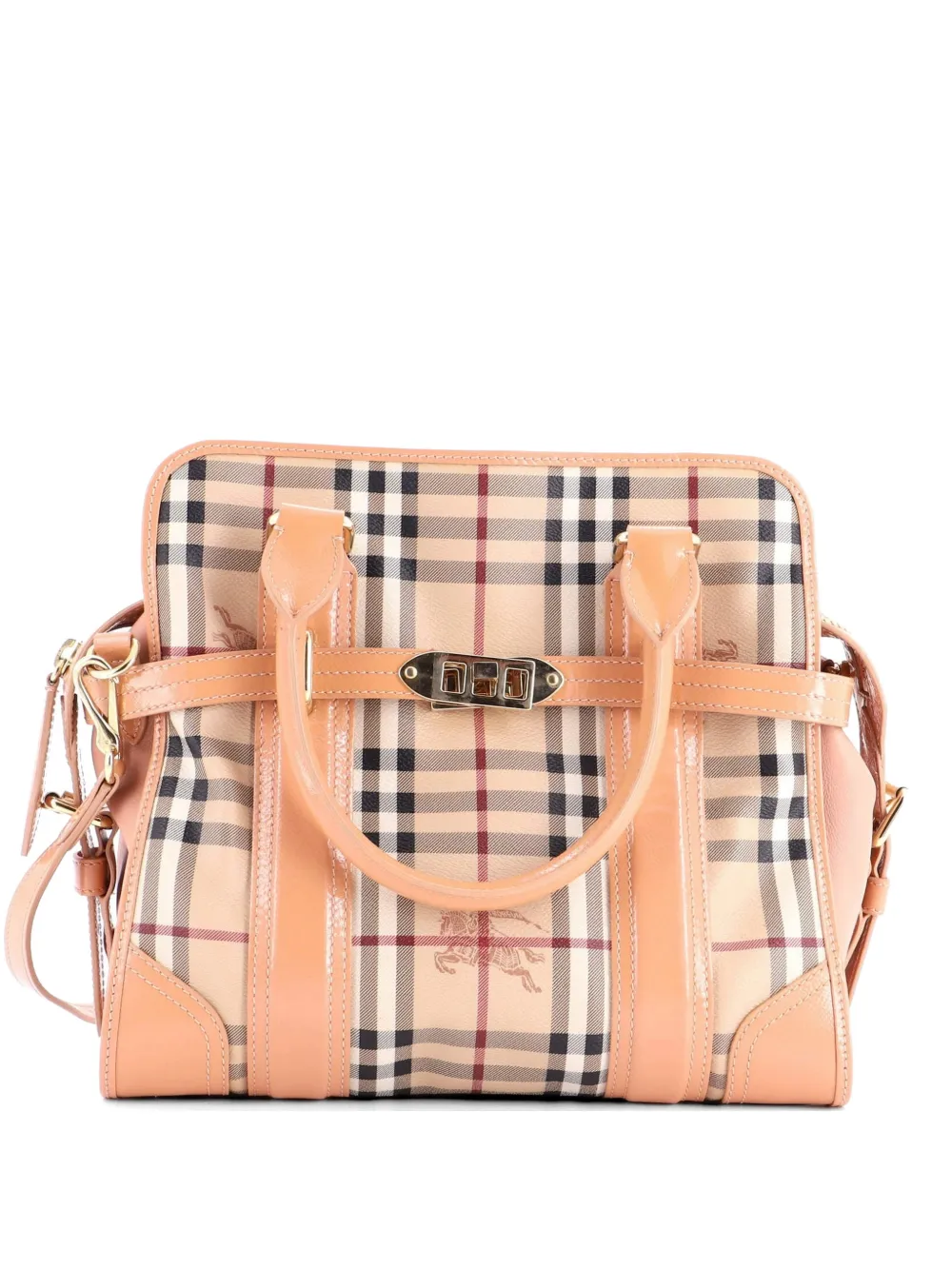 Burberry Pre-Owned Minford Haymarket Coated Canvas Medium satchel - Neutrals