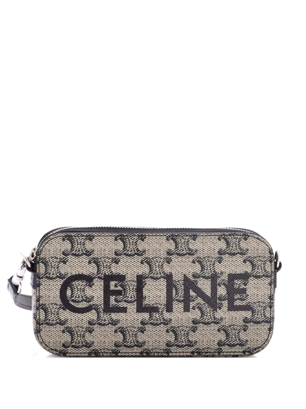 Celine Pre-Owned Horizontal Pouch Crossbody Bag Logo Triomphe Coated Canvas shoulder bag - Nero