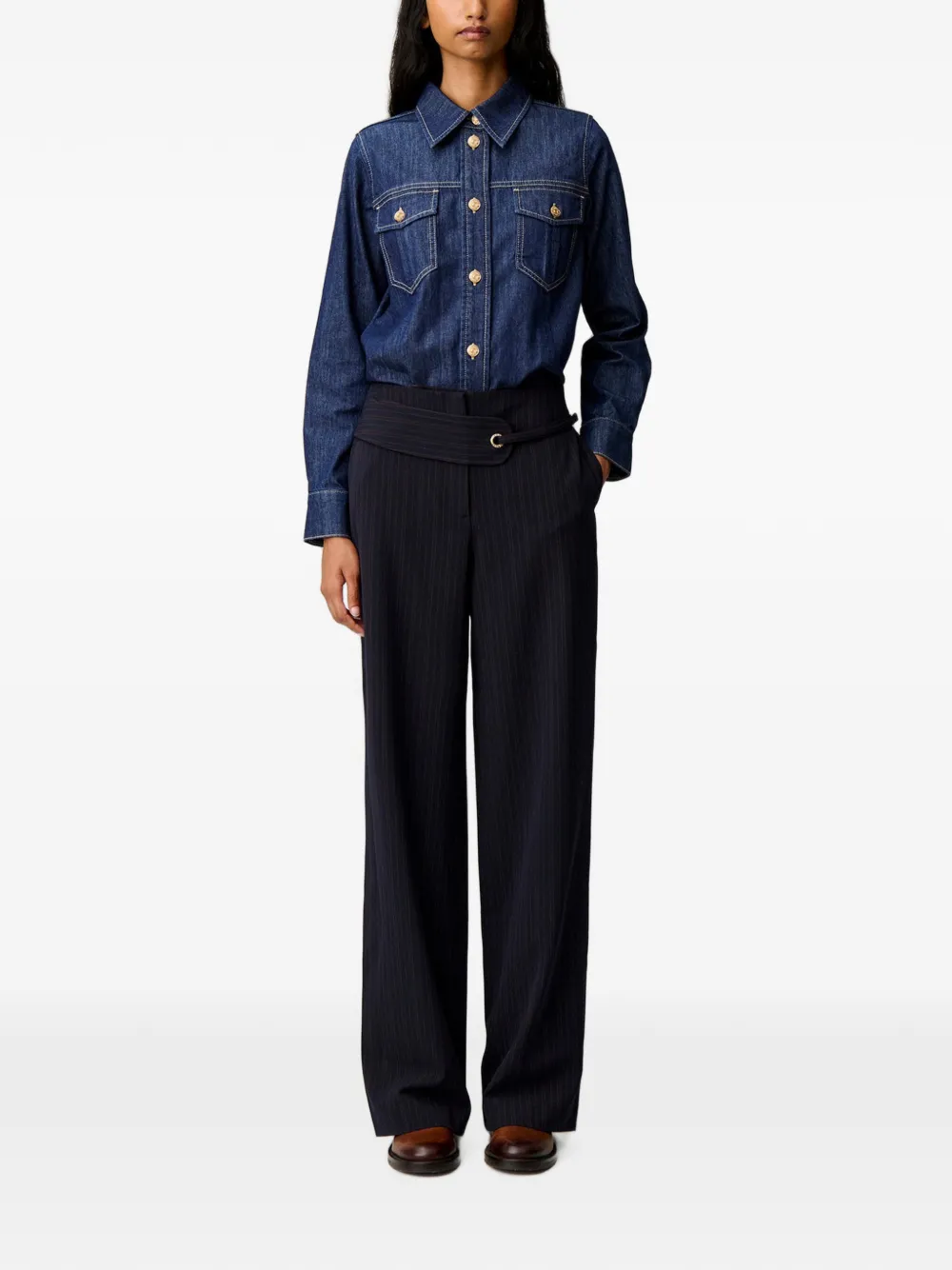 Claudie Pierlot Straight broek Blauw