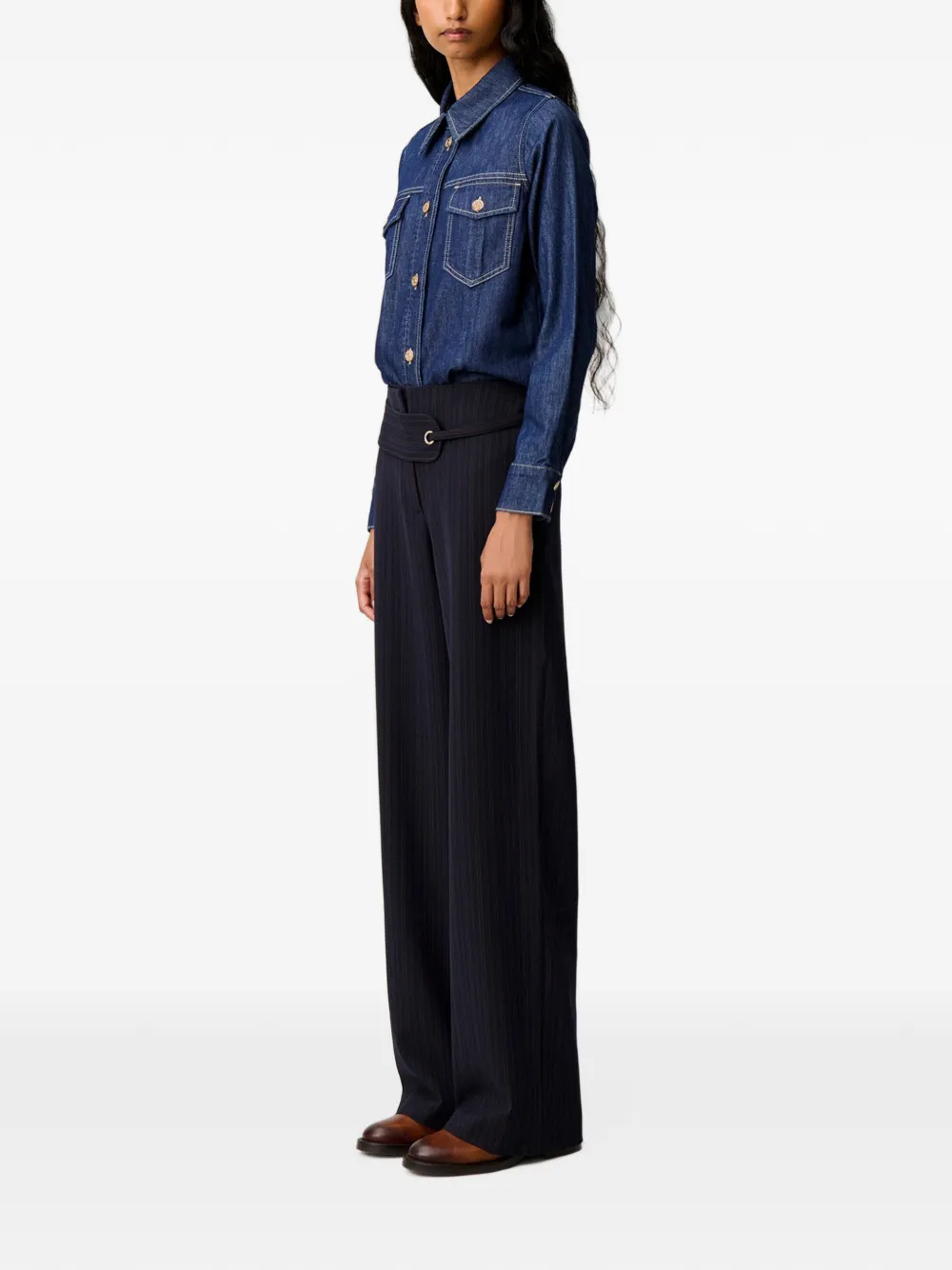 Claudie Pierlot Straight broek Blauw