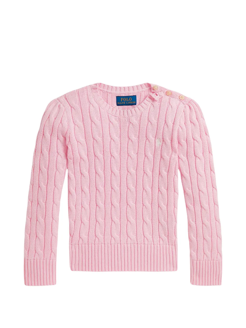 POLO RALPH LAUREN KIDS cable-knit button-detail sweater - Rosa