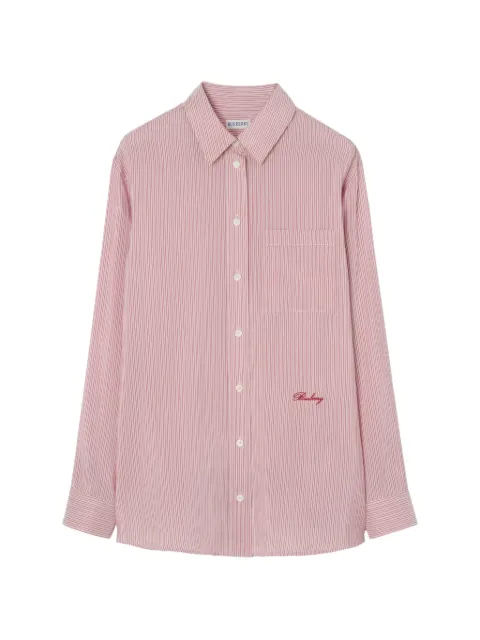 Burberry stribet silkeskjorte med afslappet pasform