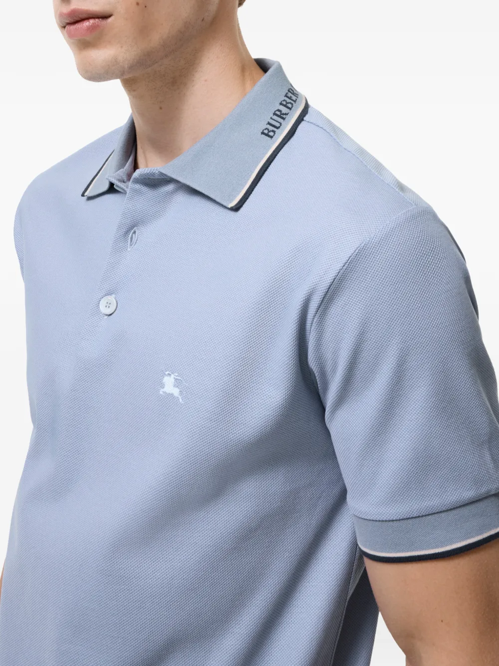 Burberry Poloshirt met logo Blauw