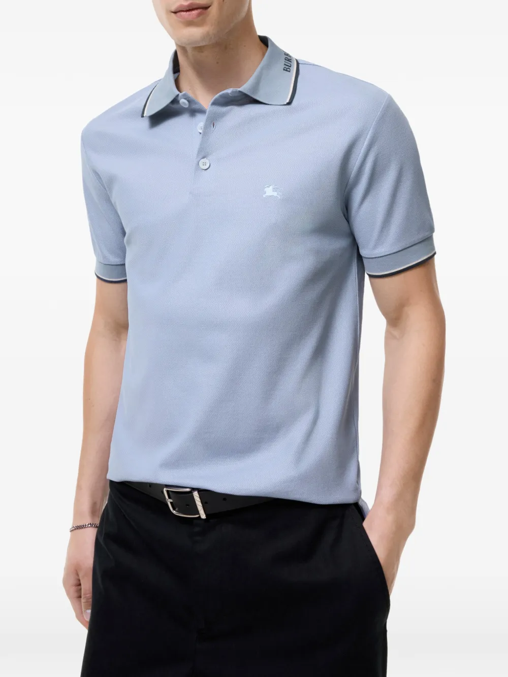 Burberry Poloshirt met logo Blauw