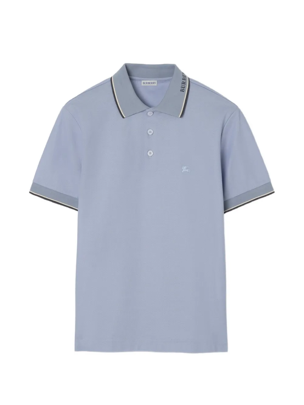 Burberry Polo in cotone con logo - Blu