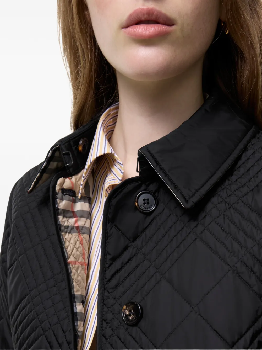 Burberry Fernleigh gewatteerd nylon donsjack Zwart