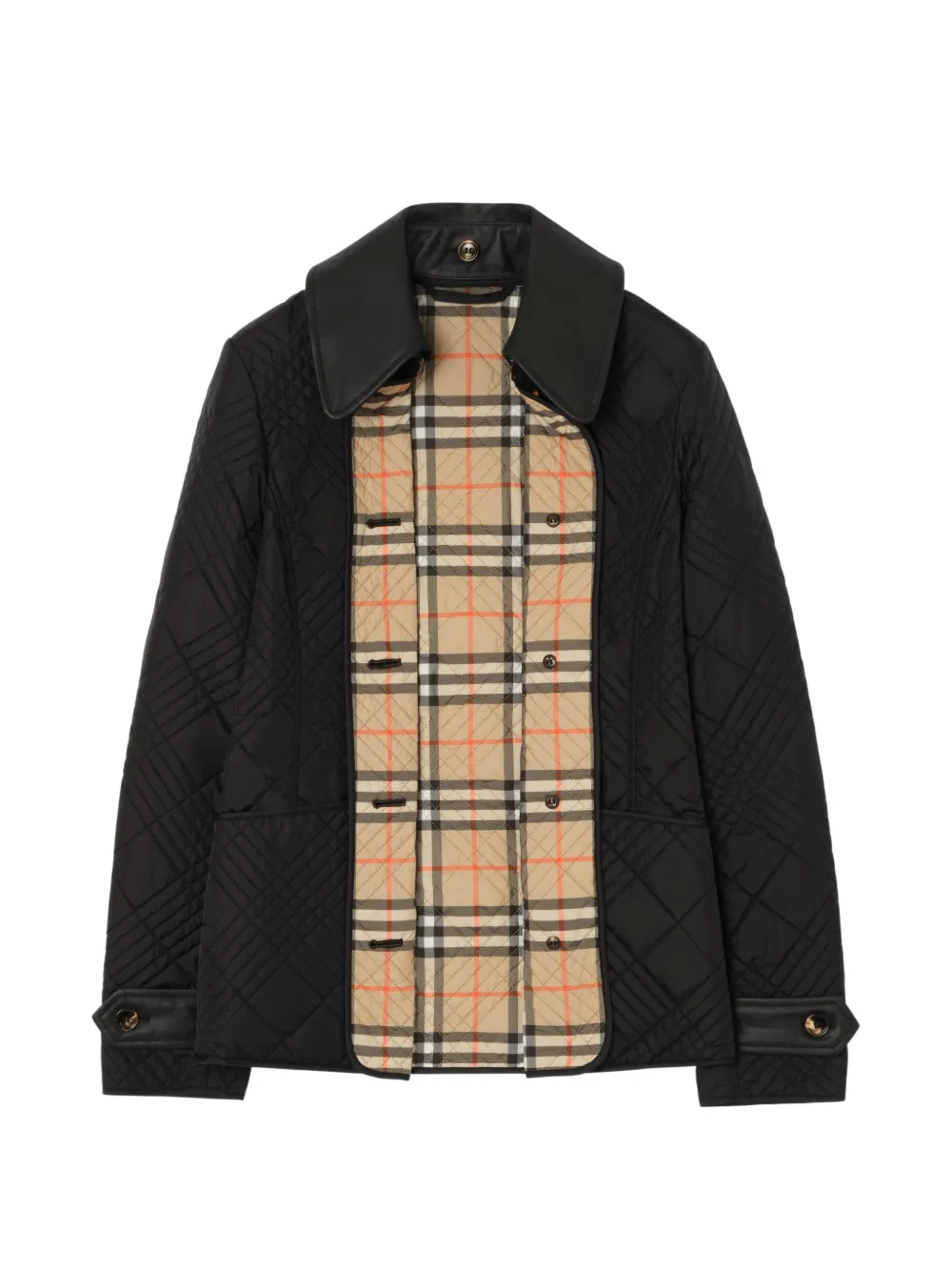 Burberry Fernleigh gewatteerd nylon donsjack Zwart