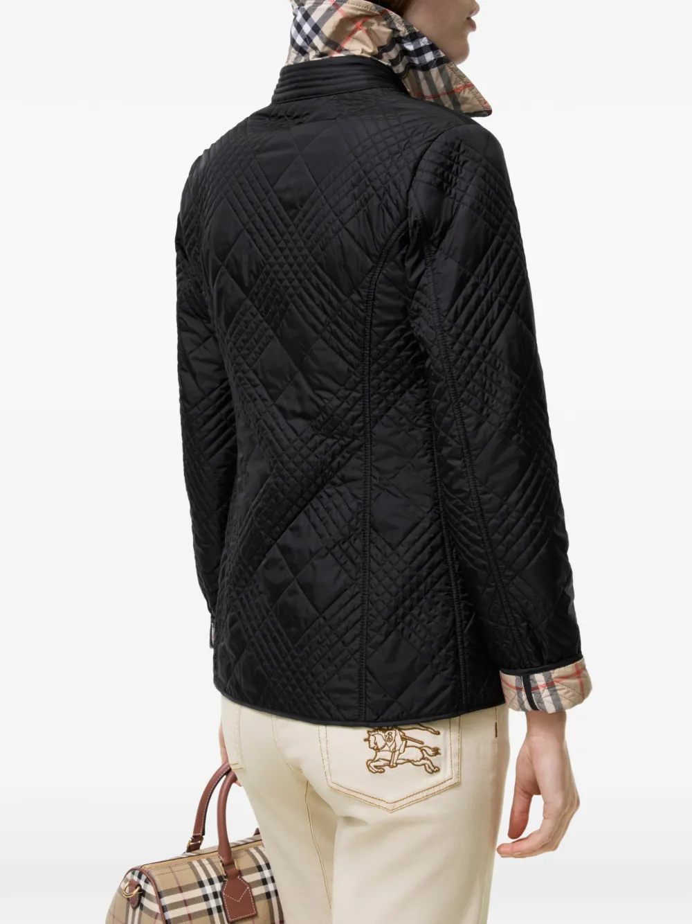 Burberry Fernleigh gewatteerd nylon donsjack Zwart