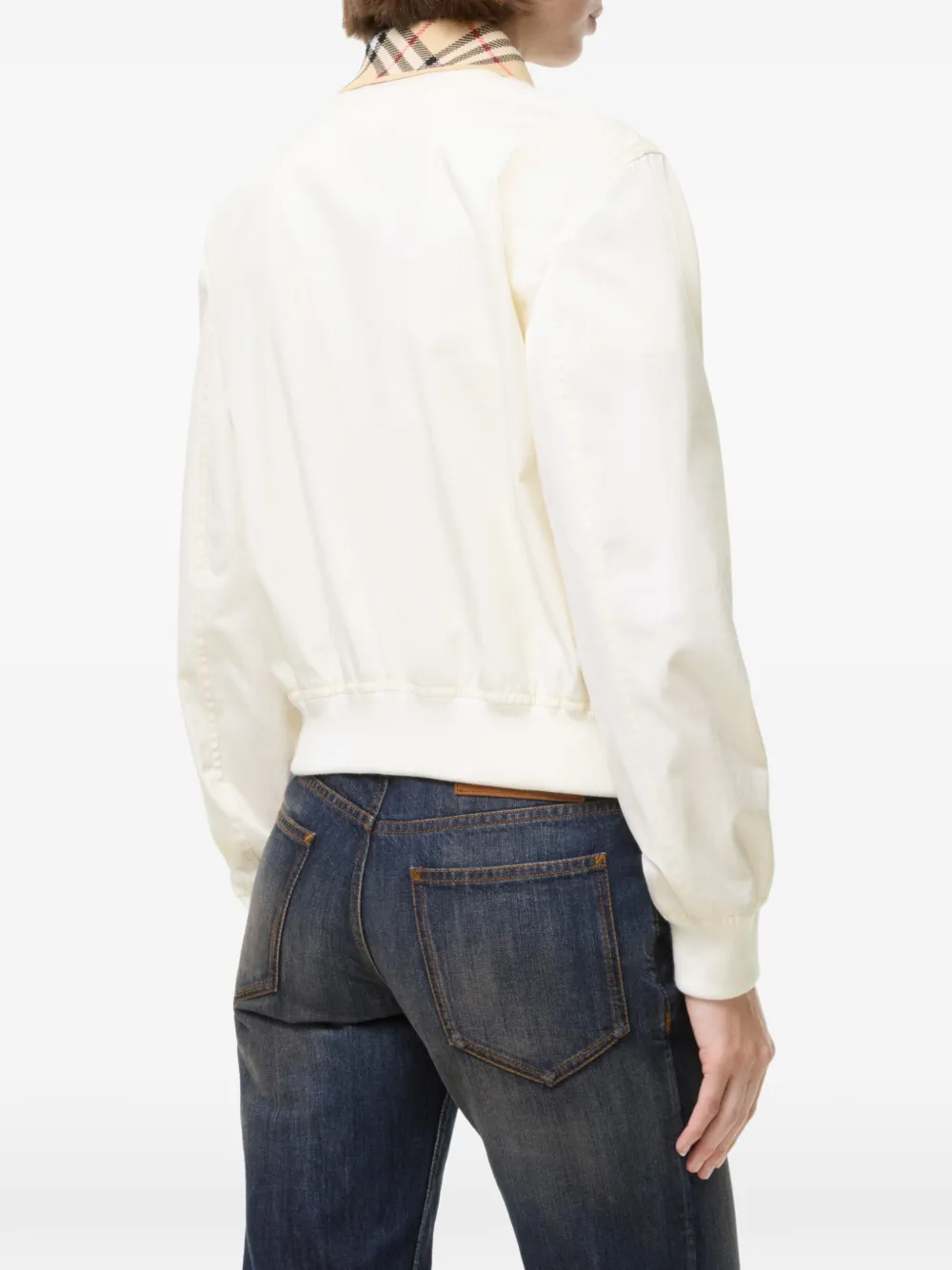 Burberry Hayfield gabardine cropped bomberjack Beige