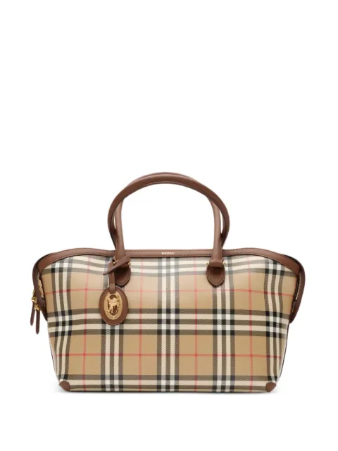 Burberry small Check zip tote