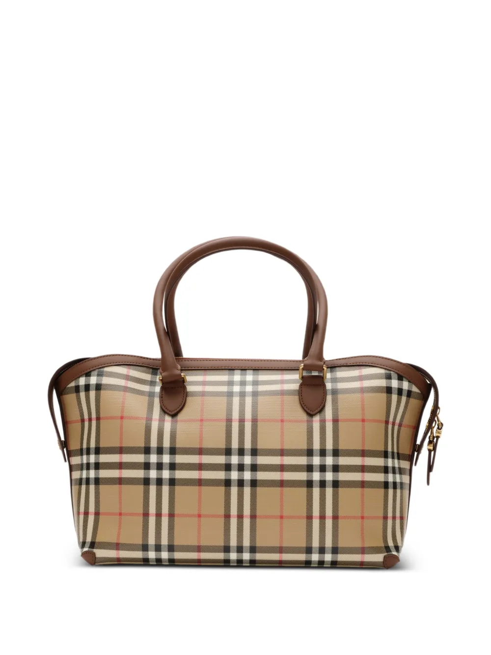 Burberry Kleine Check shopper met rits Beige