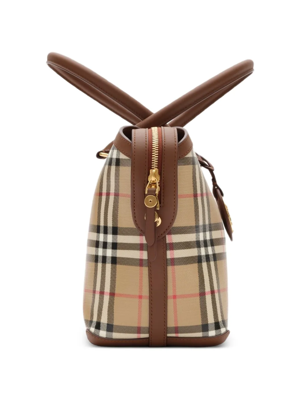 Burberry Kleine Check shopper met rits Beige