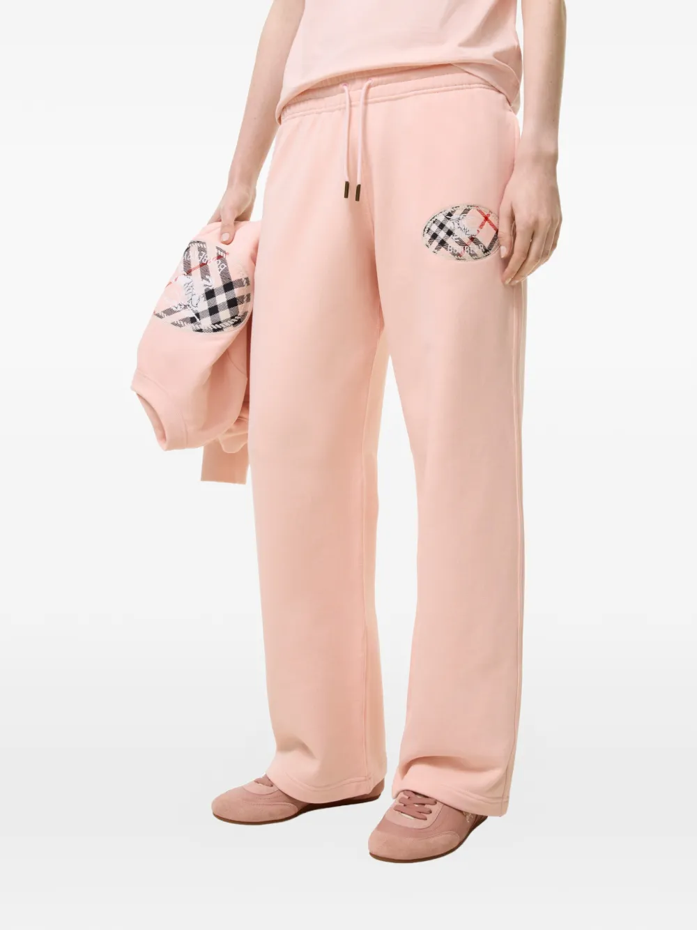 Burberry Check Knight katoenen trainingsbroek Roze