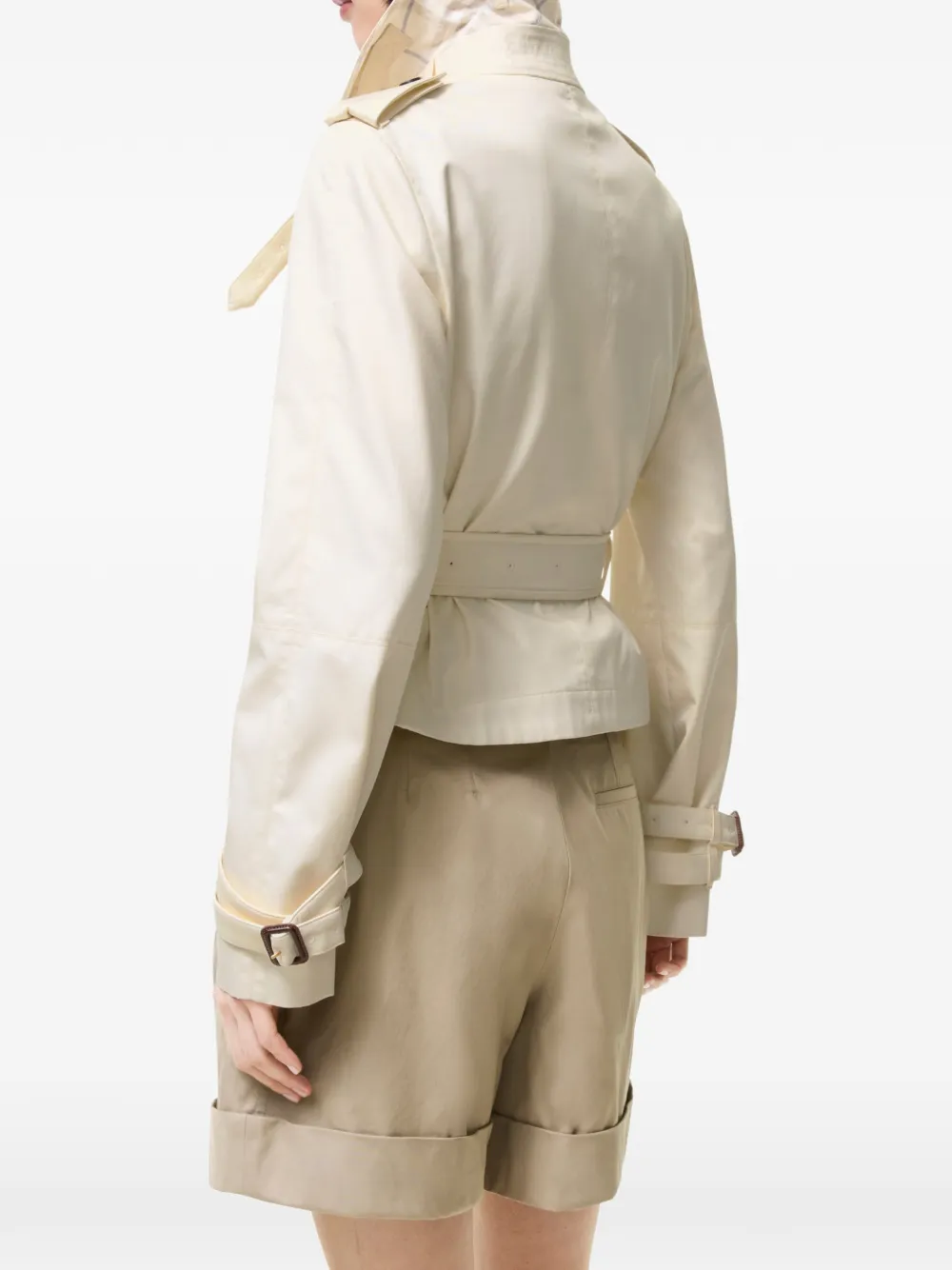 Burberry Swarby gabardine cropped trenchcoat Beige