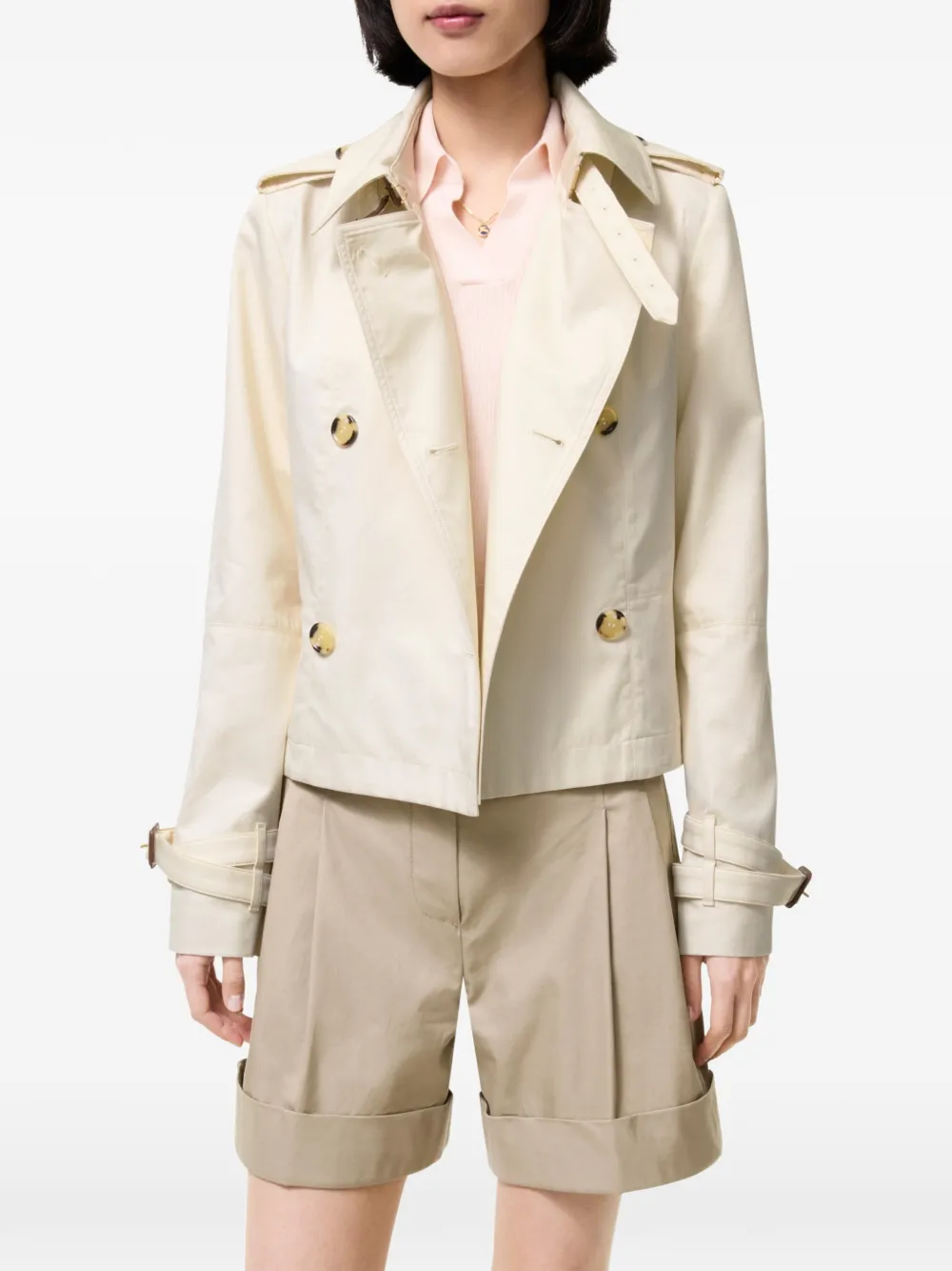 Burberry Swarby gabardine cropped trenchcoat Beige