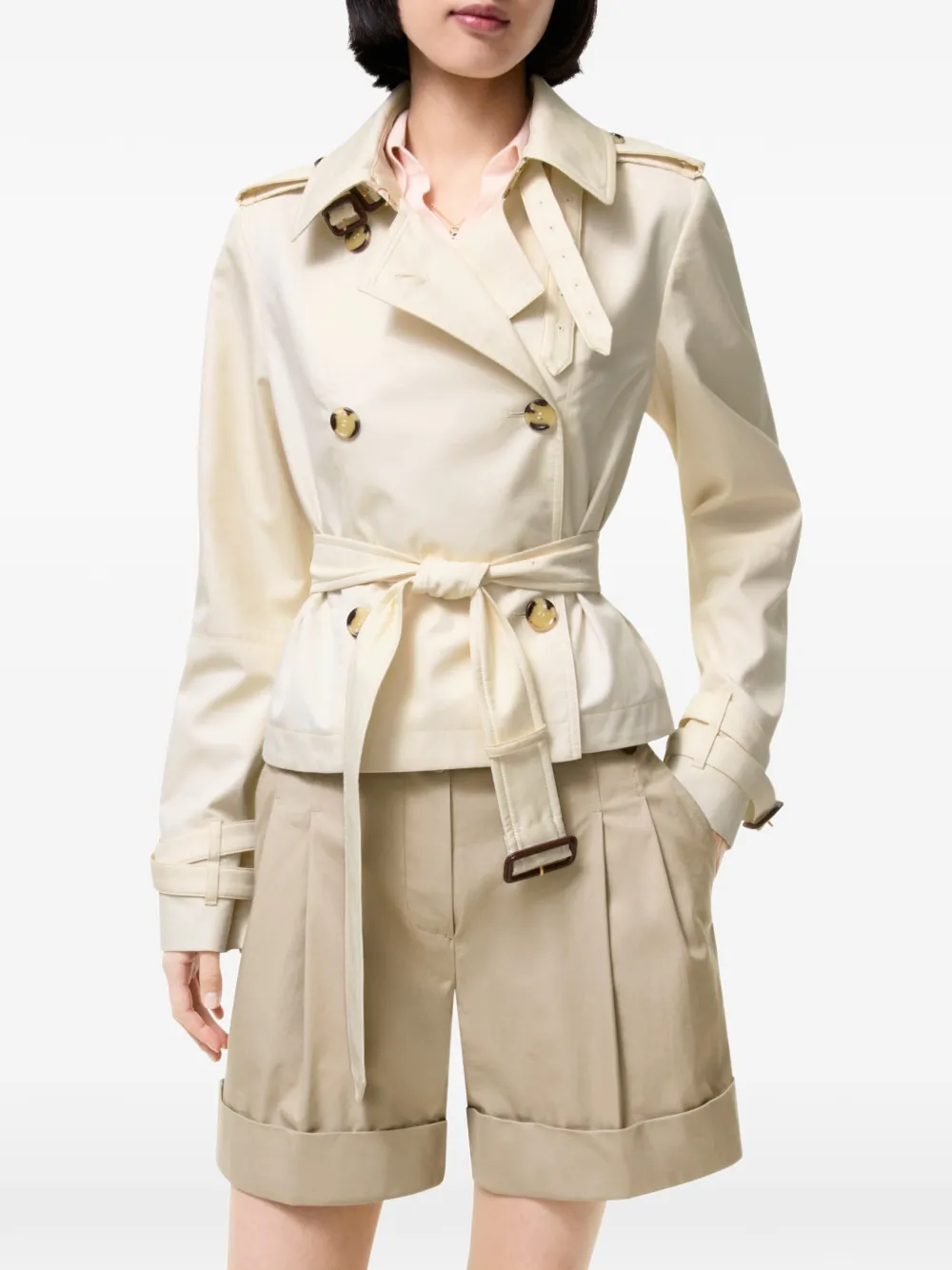 Burberry Swarby gabardine cropped trenchcoat Beige