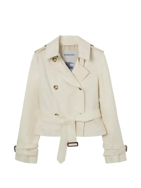 Burberry cropped tropical gabardine Swarby trench jacket
