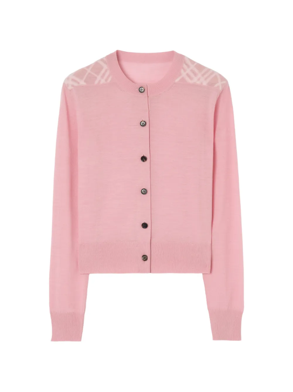 Burberry Check panel wool silk cardigan - Pink