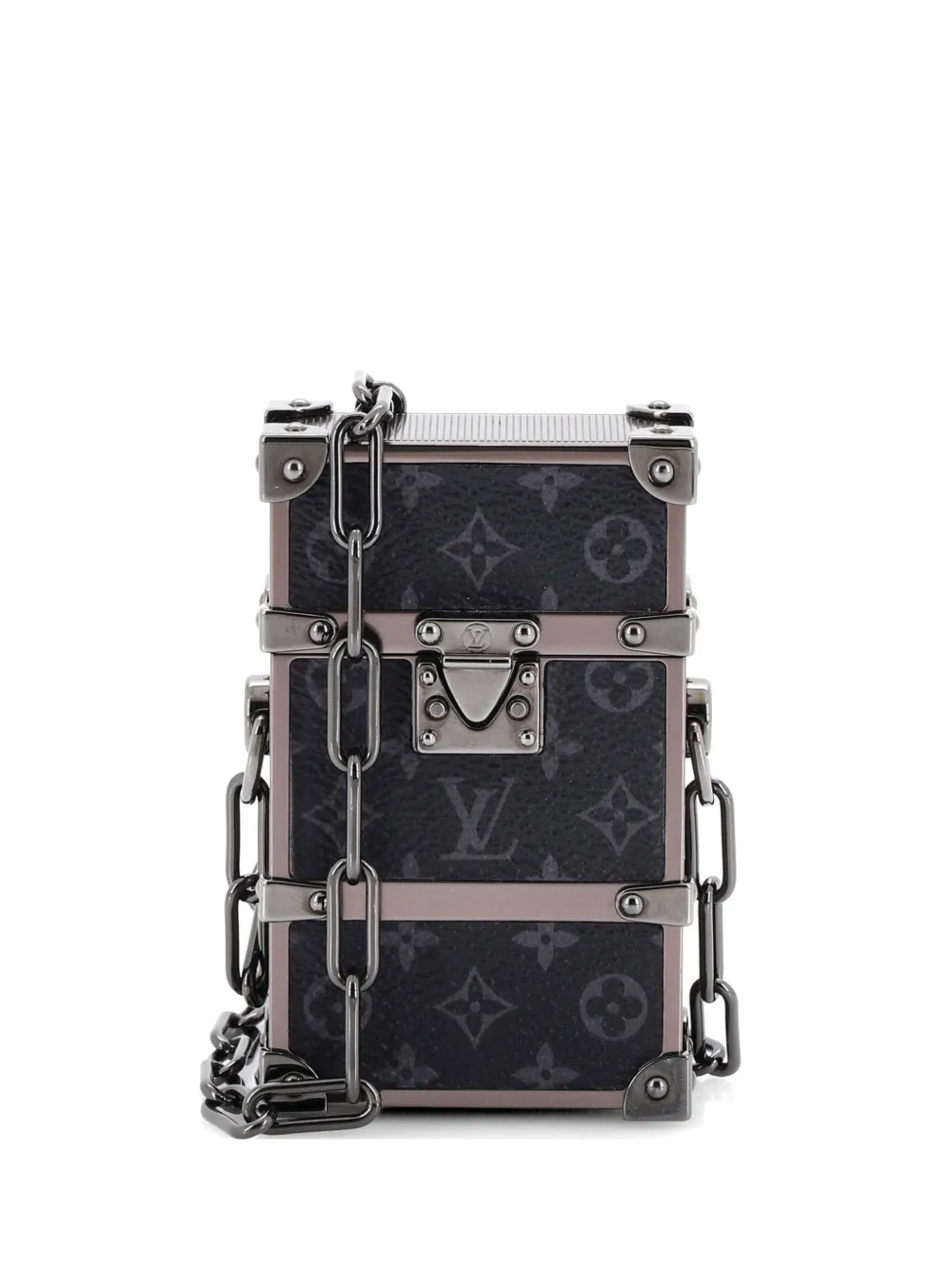 Louis Vuitton Pre-Owned Trunk Box Pouch Monogram Eclipse Umhängetasche aus Canvas - Schwarz