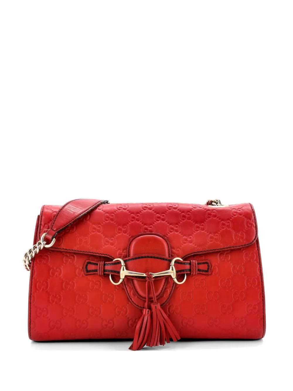 Gucci Pre-Owned Emily Chain Flap Bag Guccissima Leather Medium shoulder bag - Rosso