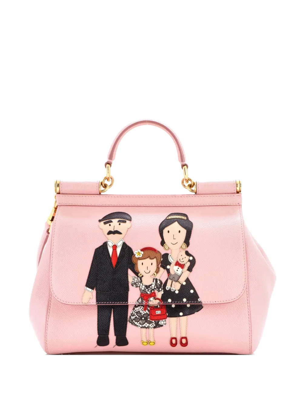 Dolce & Gabbana Pre-Owned Family Miss Sicily Bag Patchwork Leather Medium satchel - Rosa