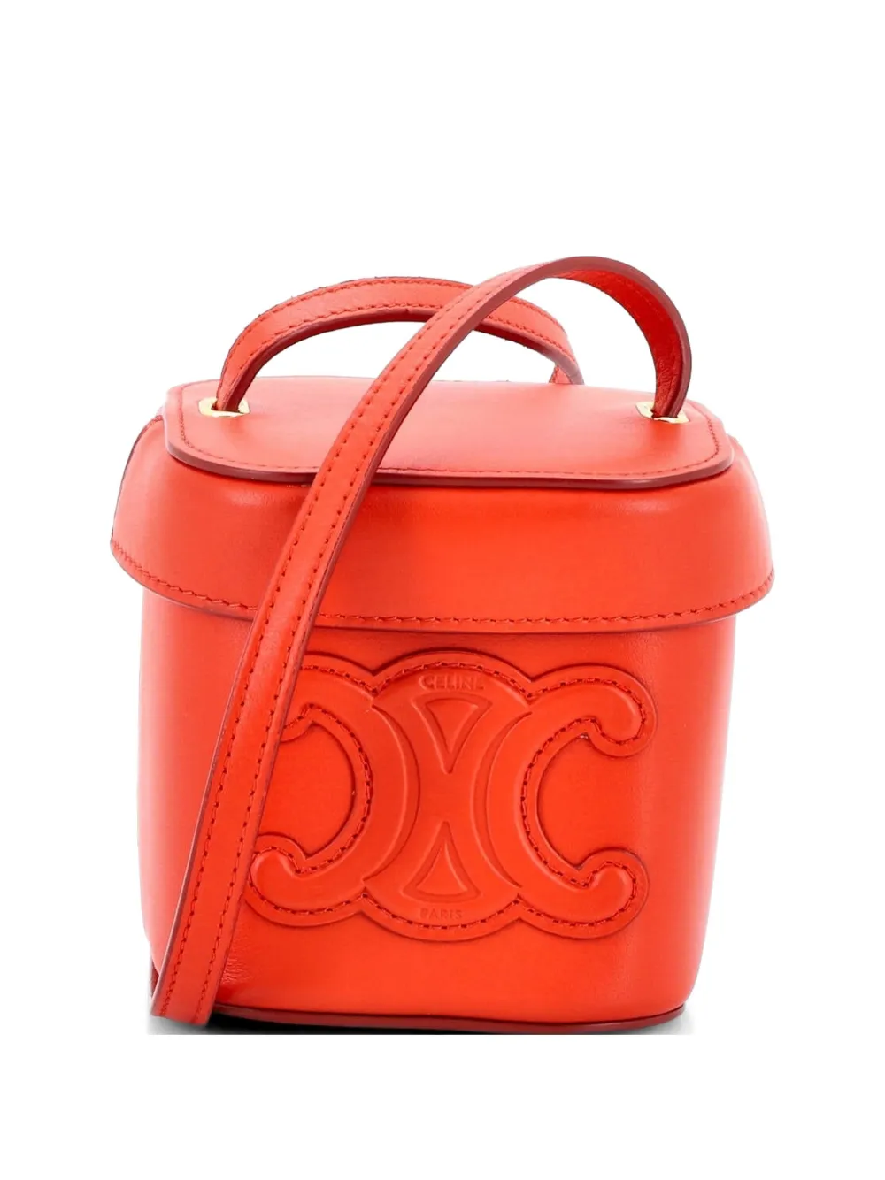 Celine Pre-Owned Cuir Triomphe Box Bag Leather Small bucket bag - Rosso