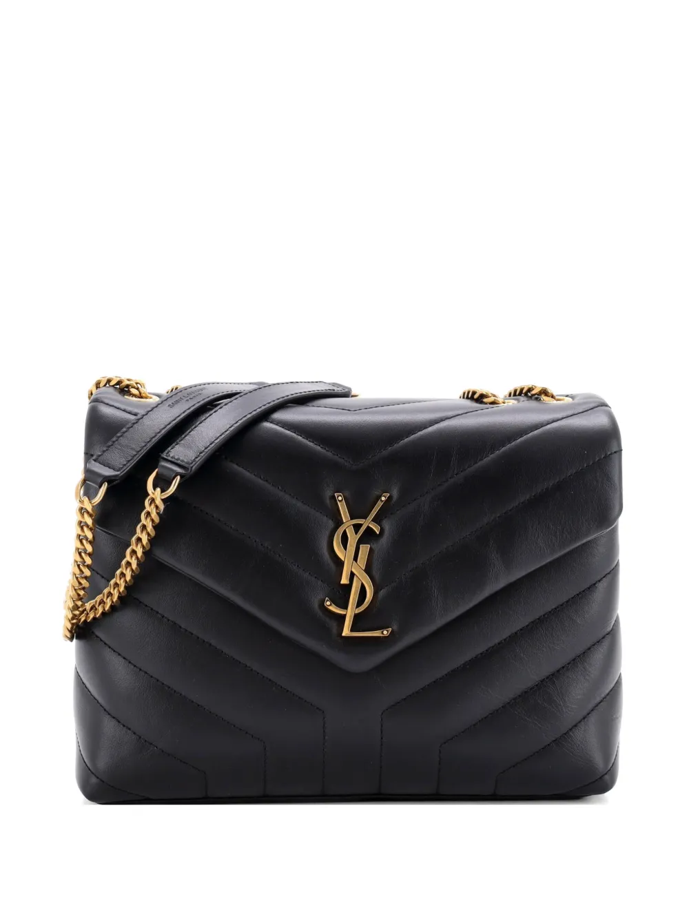 Saint Laurent Pre-Owned Loulou Matelasse Chevron Leather Small shoulder bag - Black